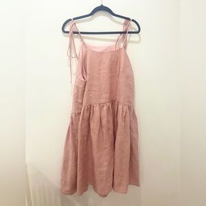 Eliza Faulkner pink linen dress
